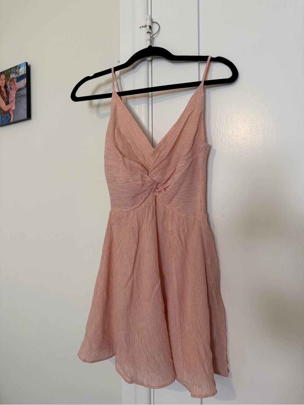 Abercrombie & Fitch: Women’s Pink Twist-Spaghetti Strap Dress/crinkle fabric